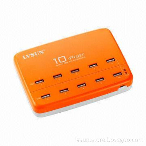 10 port USB charger/independent 10 USB ports, can charge 10 sets of mobile phone or 5 sets of iPad